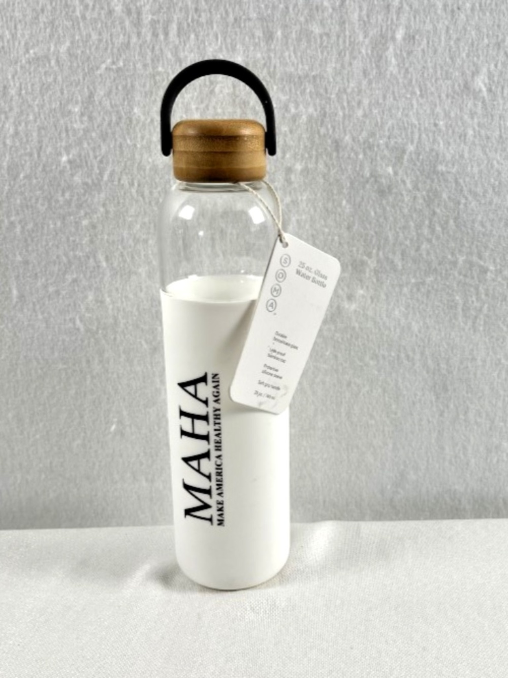 RARE Custom MAHA Make America Healthy Again 25 oz Glass Water Bottle Soma Brand